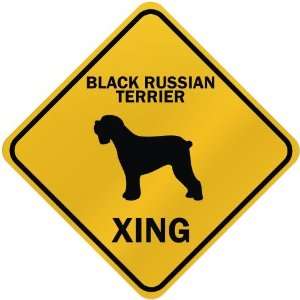  ONLY  BLACK RUSSIAN TERRIER XING  CROSSING SIGN DOG 