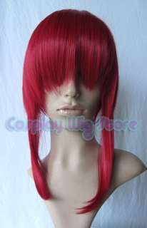 Vocaloid Teto Kasana Dark Red Cosplay Wig +2X Ponytails  