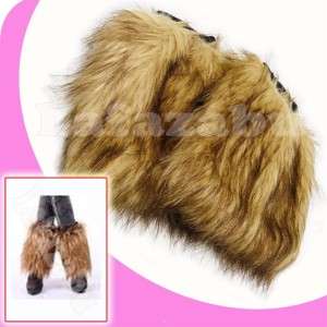 Fashion Lady Winter Faux Fur Leg Warmer Boot Sleeve Cover Sock #Short 
