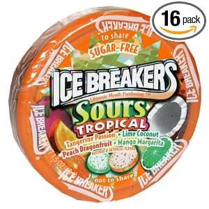 Ice Breakers Sours,Tropical, 1.5 Ounce Canisters (Pack of 16)  