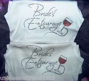   Entourage red wine wedding theme winery Rhinestone Bridesmaid Shirt