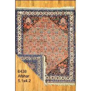  4x5 Hand Knotted Afshar Persian Rug   42x51