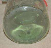 Vintage Handblown Green Glass Wine Ice Carafe Straw GUC  