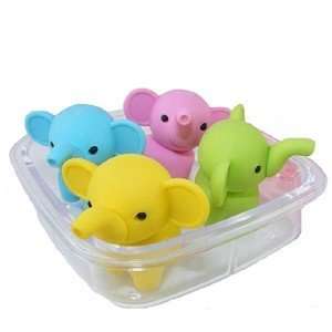  4 Elephant Erasers in Pink Box Toys & Games
