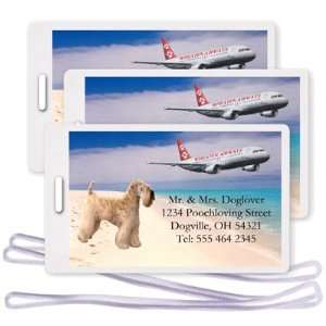 Wheaten Terrier Set Of 3 Plane Personalized Luggage Tags