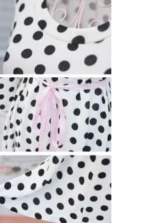 Korea new style ladies dots irregular lower hem dress  