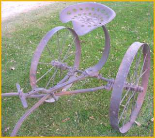 Antique Horsedrawn Implement Cart Steel Wheel Disk Plow  