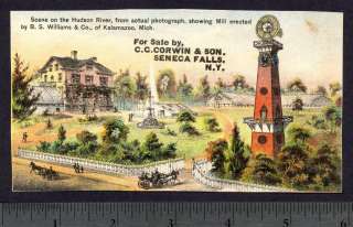   Kalamazoo 1880s Hudson River Windmill Wind Mill Victorian farm  