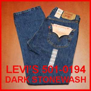 NEW Levis 501 Jeans Jean Dark Stonewash 0194 ALL SIZES  