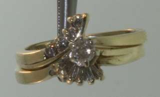 14k yellow gold .35ct diamond engagement ring vintage  