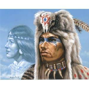  INDIAN WITH SQUAW 288 CROSS STITCH CHART