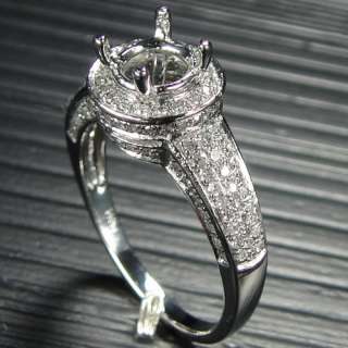 1SOLID 14K WHITE GOLD DIAMOND SEMI MOUNT ENGAGEMENT RINGS ROUND 6MM 