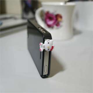 Romantic Hello Kitty Cat Headset Dust ear cap For Apple iPhone4 4s 