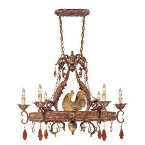   Clyde 6 Light Chandeliers in Relic Rust W/Hand Painted Accents Home