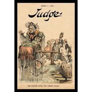 Judge Magazine The Ducking Stool for Common Scolds   12x18 Framed 