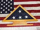 New U.S. American 5x9 Flag Display Case Oak W/Base