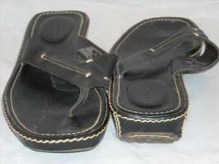 womens Sonoma black thong wedge sandels size 7 1/2  