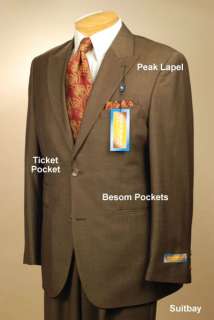 60L Suit STEVE HARVEY 2 Button Bronze Mens Suit   XH77  