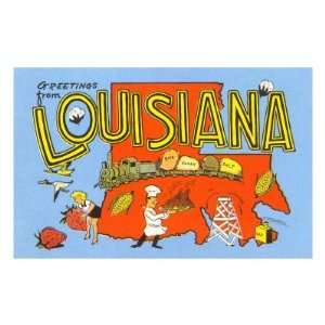  Greetings from Louisiana MasterPoster Print, 12x18