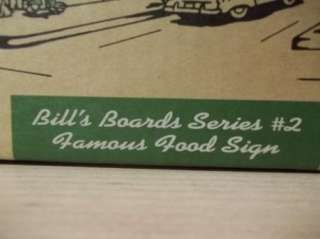 HALLMARK KIDDIE CAR CLASSICS BILLS BOARDS SERIES 2 FAMOUS FOOD SIGN 