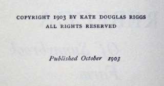 1903 1st Kate Douglas Wiggin REBECCA SUNNYBROOK FARM  
