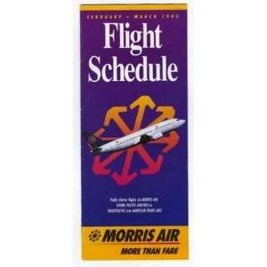  Morris Air Flight Schedule February March 1993 Everything 