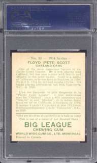 1934 World Wide Gum #33 Scott   Oakland   PSA 8   1/3, 0^  