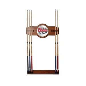  Coors Light 2 piece Wood and Mirror Wall Cue Rack Patio 