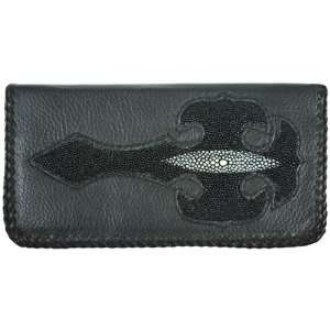   / Calf Leather Long Western Style Wallet Black 