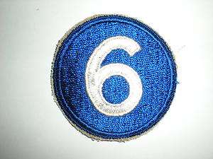 6TH CORPS PATCH WWII (REPRODUCTION)  