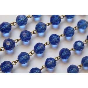  6ft Blue Crystal Chandelier Glass Bead Lamp Chain Patio 