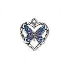 Wholesale Butterfly Heart Charm Pendant Pewter Jewelry