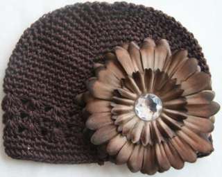 Wholesale 3 Crochet Kufi Hat Cap Beanie with daisy  