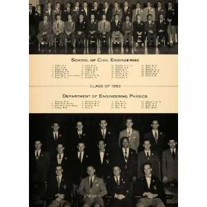  1953 Print Cornell Civil Physics Engineering Classes 