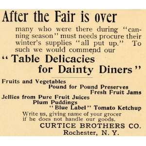  1893 Ad Curtice Brothers Co. Fresh Fruit Jam Ketchup 