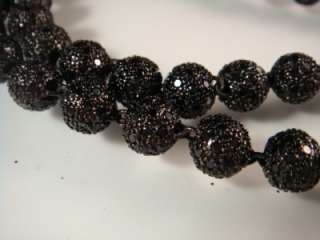 NEW MENS 360 BEAD BALL BLACK ICED OUT NECKLACE CHAIN  