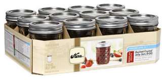 Kerr 12 Pack 8 oz. Jelly Jar With Decorative Closures  