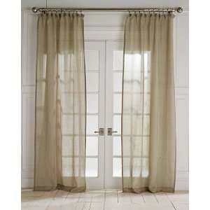 Williams Sonoma Home Sheer Linen Flat Top Drapes, 110 Long, Flax 