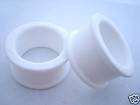 16 inch WHITE SILICONE plugs eyelets 11mm kaos hollow  
