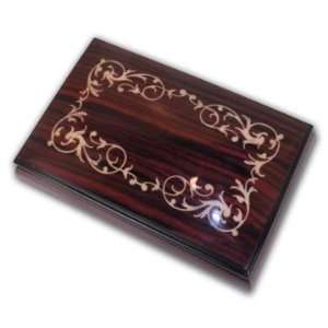 Arabesque Inlayed Gorgeous Glossy Musical Jewelry Box Made In Sorrento 