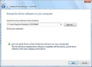 Find out the driver folder you copied before