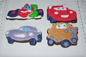 Homemade Cars 2 Pixar Iced Decorated Cookies  12 pieces party favors 