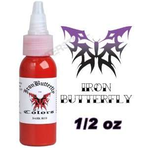  Iron Butterfly Tattoo Ink 1/2 OZ DARK RED Pigment NEW 