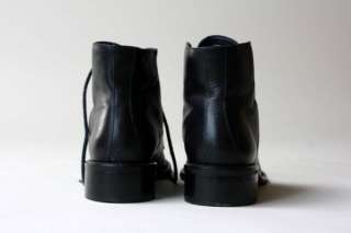   90s Nine West Black Leather Ankle Boots Hooks Grunge 7.5 M  