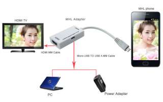 Micro USB MHL to HDMI Cable Adapter For HTC EVO 3D Flyer G14 Galaxy S2 