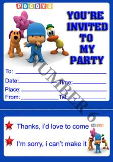 Pocoyo Party Invites Invitations plus Envelopes  
