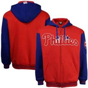   Phillies Red Royal Blue Heavyweight Full Zip Hoody Sweatshirt Sports