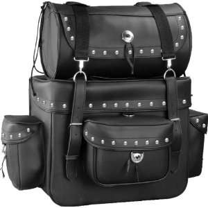 Raider BCS 918 Studded Motorcycle Touring Bag with Removable Roll Bag