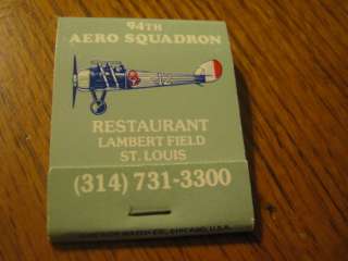 New Old Stock 94th Aero Squadron Restaurant Lamberfield St Louis 