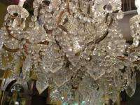Large Antique European Crystal Chandelier Circa 1910  